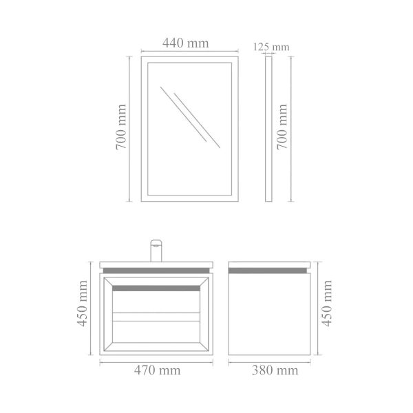 روشویی کابینتی لوتوس مدل ویرجین 470