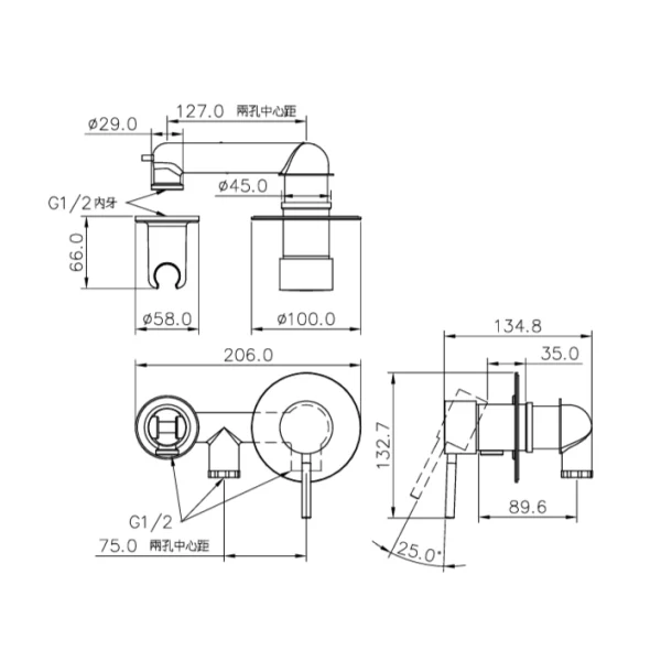 رویه توالت جاستایم مدل پن1 همراه با رابط شیلنگ و هلدر کد 6765-X3-79