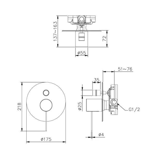 رویه حمام توکار جاستایم مدل لاکی7 کد 6777PH-80