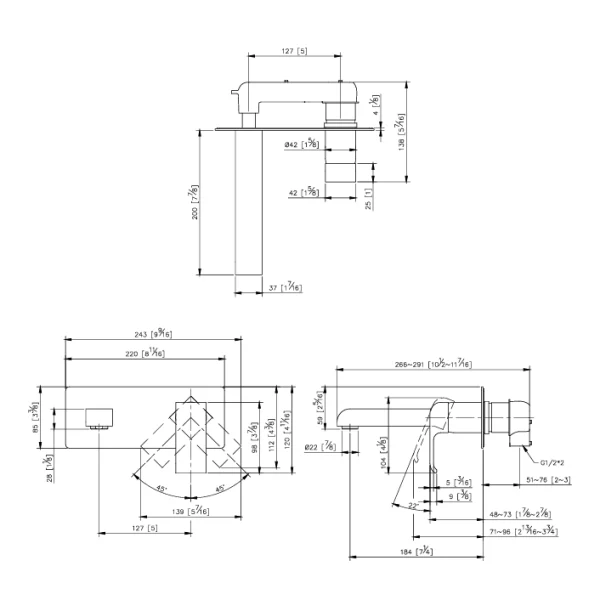 رویه شیر روشویی جاستایم مدل دراگون کد 6904-X2-80