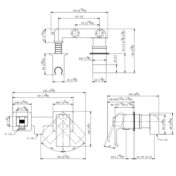 رویه شیر توالت جاستایم مدل دراگون کد 6904-X3-80