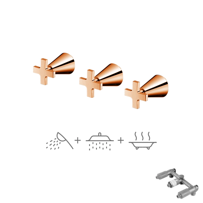 رویه توکار حمام جاستایم مدل پی تی با دایورتور کد 7874-9H-80 طلایی مات