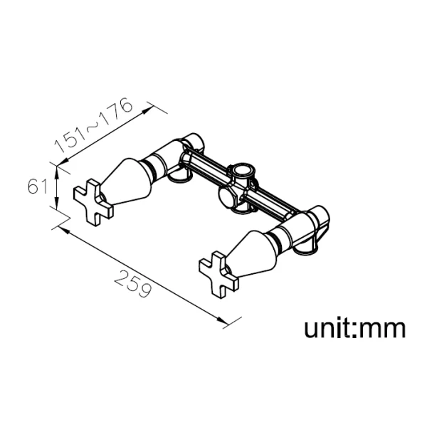 رویه حمام توکار جاستایم مدل پی تی بدون دایورتور کد 7874-9H-80