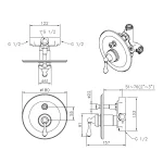 رویه حمام توکار جاستایم مدل کلاسیک کد 6703-XW-79