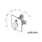 رویه حمام جاستایم مدل مارک با دایورتور کد 7909-HM-81