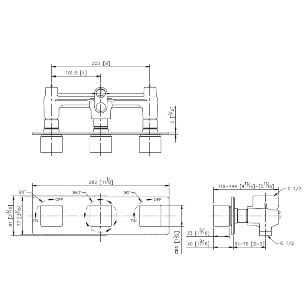 رویه حمام جاستایم مدل مارک با دایورتور کد 7909-Z3-80