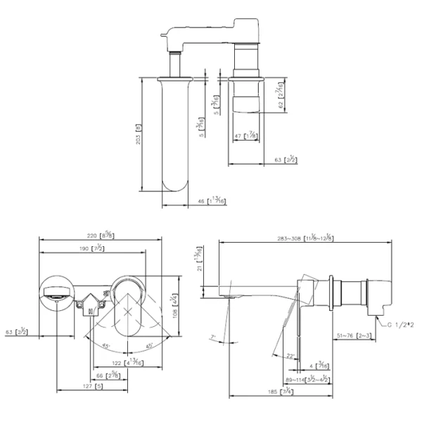 رویه روشویی توکار جاستایم مدل چارم کد 6923-X2-79