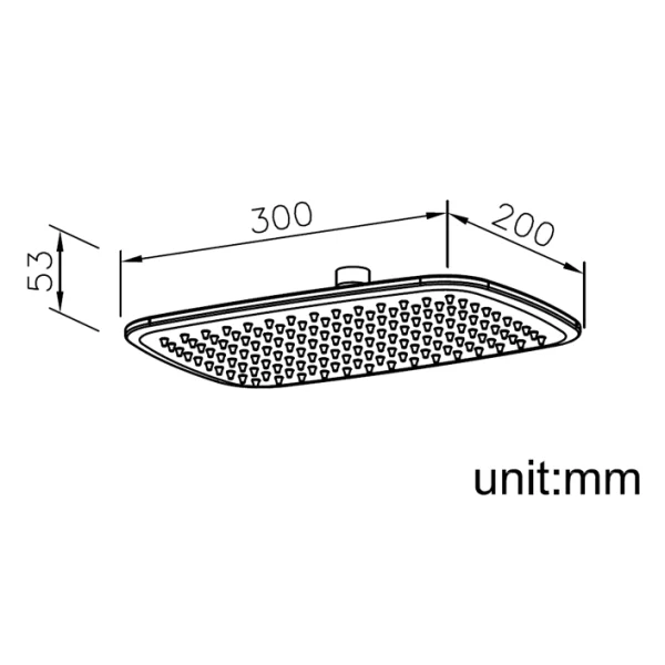 سردوش مستطیل جاستایم مدل پن2 استیل براق کد 6779-AC-80