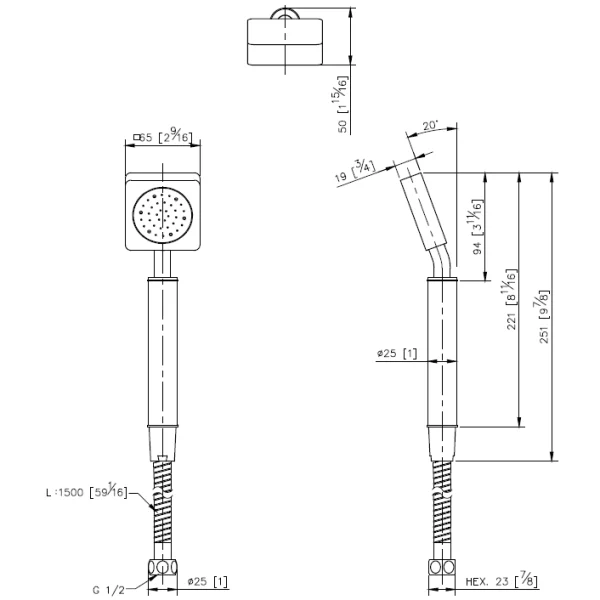 شاور دستی جاستایم مدل مارک کد 6909-9S-81-2