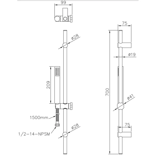 علم دوش جاستایم مدل آکوا کد 6759-9T-80