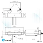 شیر حمام بدون شاور جاستایم مدل پرفکتو کد 6920-94-80