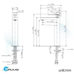 شیر روشویی پایه بلند جاستایم مدل چارم پلاس کد 7923-90-80