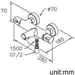 شیر حمام ترموستاتیک جاستایم مدل چپتر کد 6926-T4-85