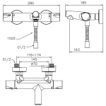 شیر حمام ترموستاتیک جاستایم مدل چپتر کد 6926-T4-85