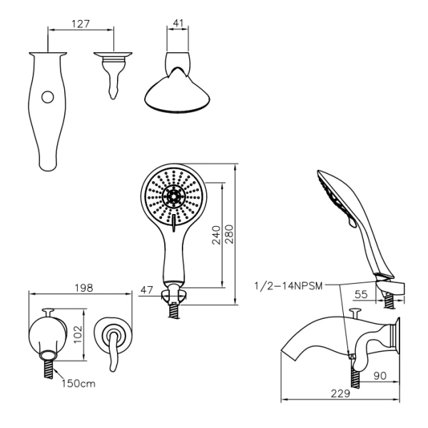 شیر حمام جاستایم مدل اتر کد 6781-X4-81