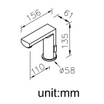 شیر روشویی جاستایم مدل تیپ تاچ همراه با میکسر کد 6790-N2-80