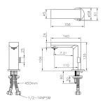 شیر روشویی جاستایم مدل تیپ تاچ همراه با میکسر کد 6790-N2-80