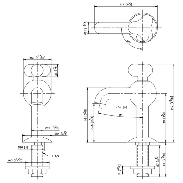 شیر روشویی رومیزی جاستایم مدل استوری کد 6903-9A-80