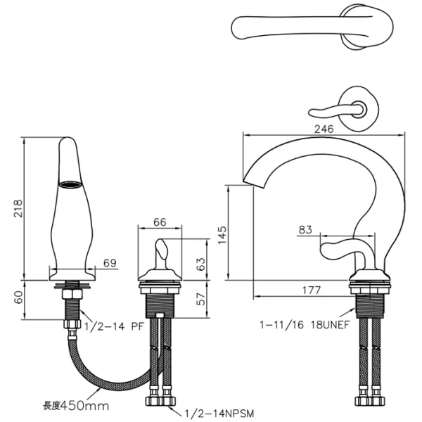 شیر روشویی دوتکه جاستایم مدل اتر کد6781-X0-80