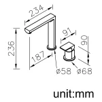 شیر ظرفشویی دوتکه جاستایم مدل آرچ کد 6790-X6-80