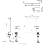 شیر ظرفشویی دوتکه جاستایم مدل آرچ کد 6790-X6-80