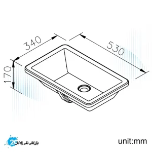 کاسه روشویی سرامیکی روکار جاستایم مدل 6510-F5-8000