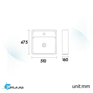 کاسه روشویی سرامیکی روکار جاستایم مدل 6510-H1-8000