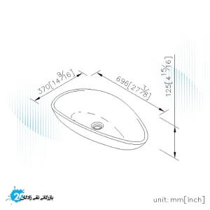 کاسه روشویی سرامیکی روکار جاستایم مدل 6510-K2-8000