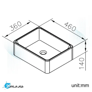 کاسه روشویی سرامیکی جاستایم مدل 6510-T1-8000