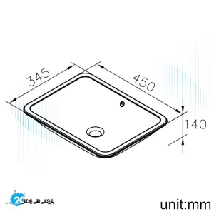 کاسه روشویی سرامیکی روکار جاستایم مدل 6510-T9-8000