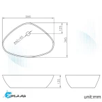 کاسه روشویی سرامیکی روکار جاستایم مدل 6510-TA-8000