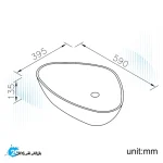 کاسه روشویی سرامیکی روکار جاستایم مدل 6510-TA-8000