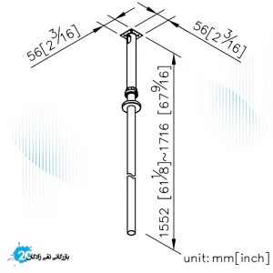 شیر روشویی چشمی سقفی بدون میکسر (DC) جاستایم کد 6777-S7-80