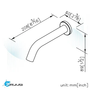 شیر روشویی چشمی دیواری بدون میکسر (DC) جاستایم کد 6797-S5-80