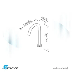 شیر روشویی چشمی پایه بلند بدون میکسر (DC) جاستایم کد 7797-S0-80